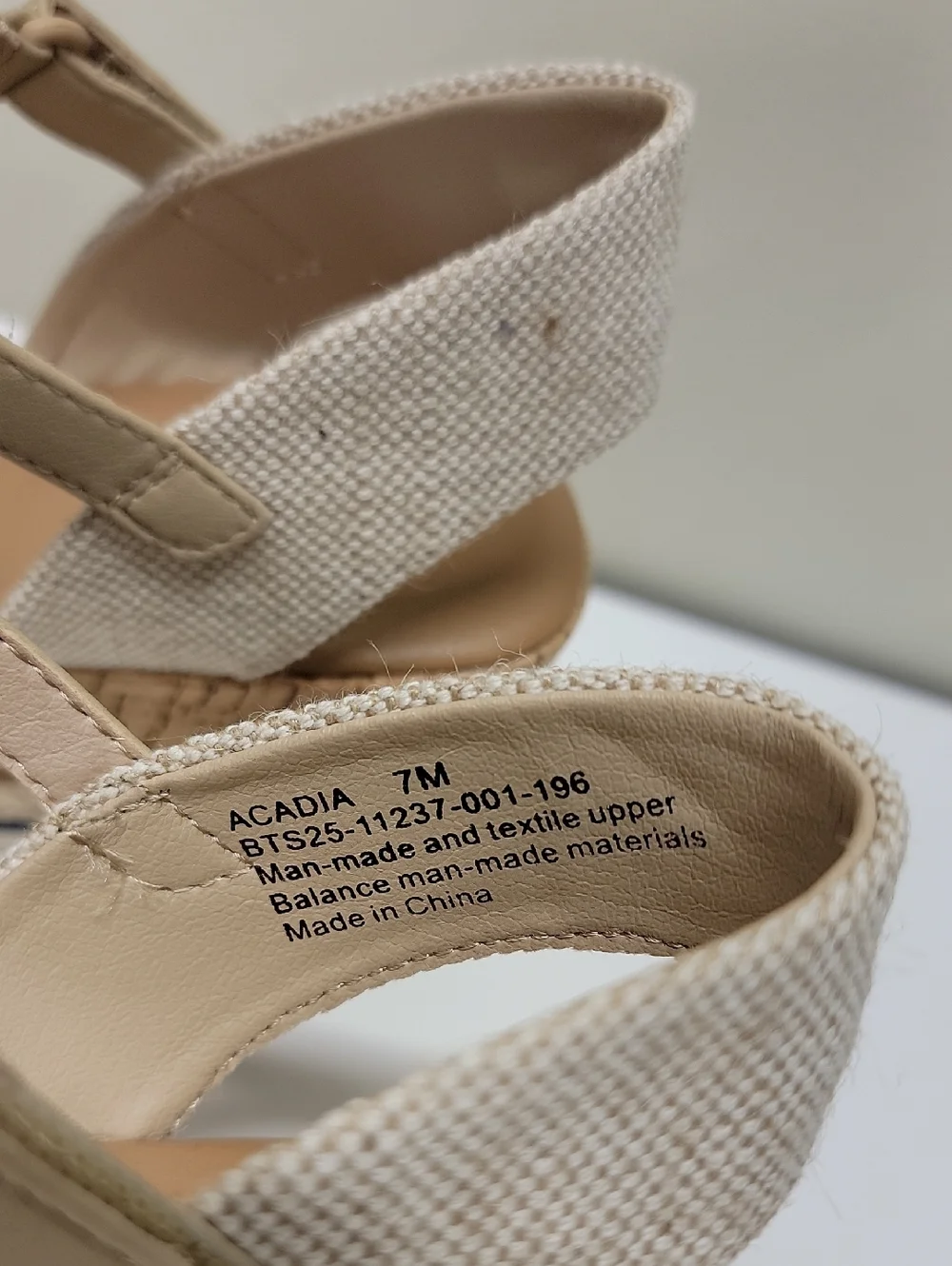 BARETRAPS-NEW IN BOX- Navy Canvas and Beige Cork Wedge Sandals